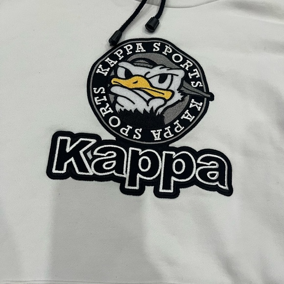 [XXL/PTP:23”]Kappa Sports White Hoodie Embroidered Logo Men Cotton - Picture 3 of 9